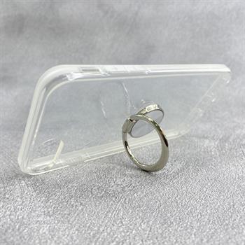 Iphone SE Yüzüklü Şeffaf Kılıf - Gümüş 