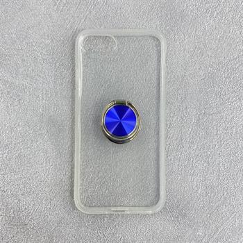 Iphone SE Yüzüklü Şeffaf Kılıf - Mavi 