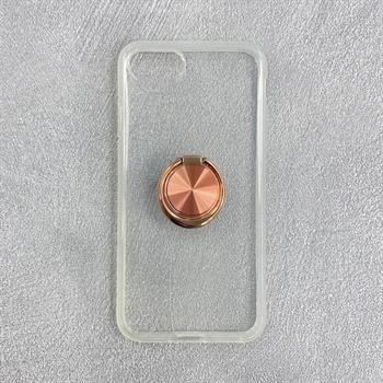 Iphone SE Yüzüklü Şeffaf Kılıf - Rose Gold 