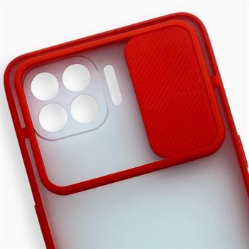 Oppo Reno 4 Lite Kamera Sürgülü Kılıf - Kırmızı 