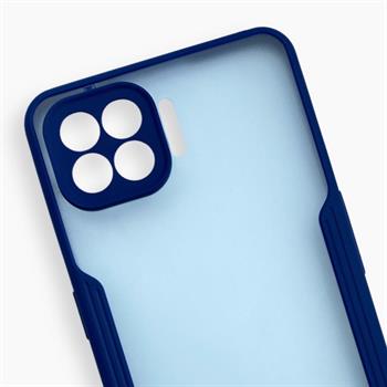 Oppo Reno 4 Lite Platin Silikon Kılıf - Lacivert