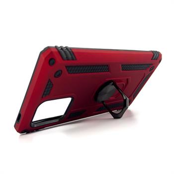 Oppo Reno 4 Lite Yüzüklü Panzer Kılıf - Kırmızı