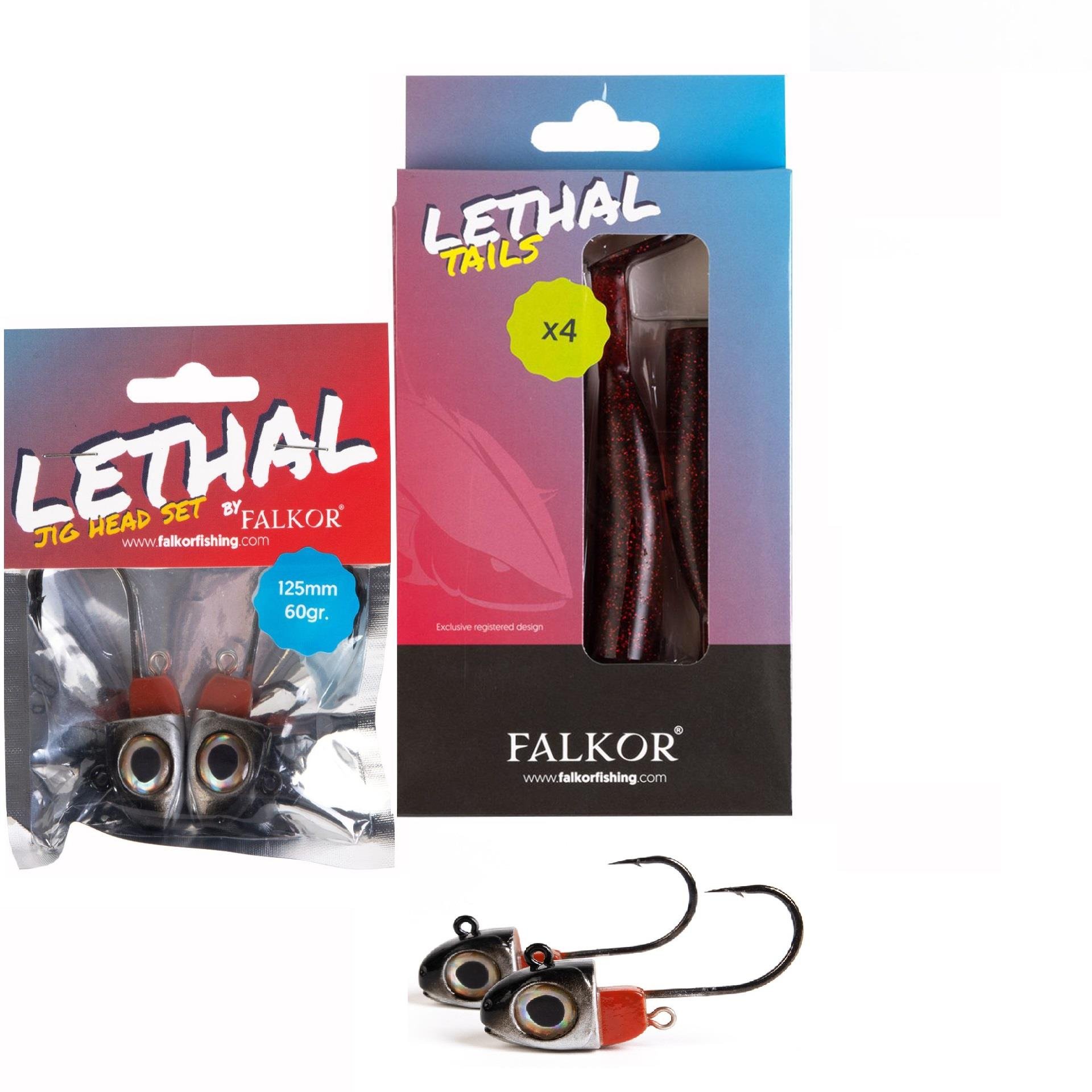  Falkor Lethal 4 Yedekli +2 Kafalı 60gr İğneli Jig Head Silikon Yem 