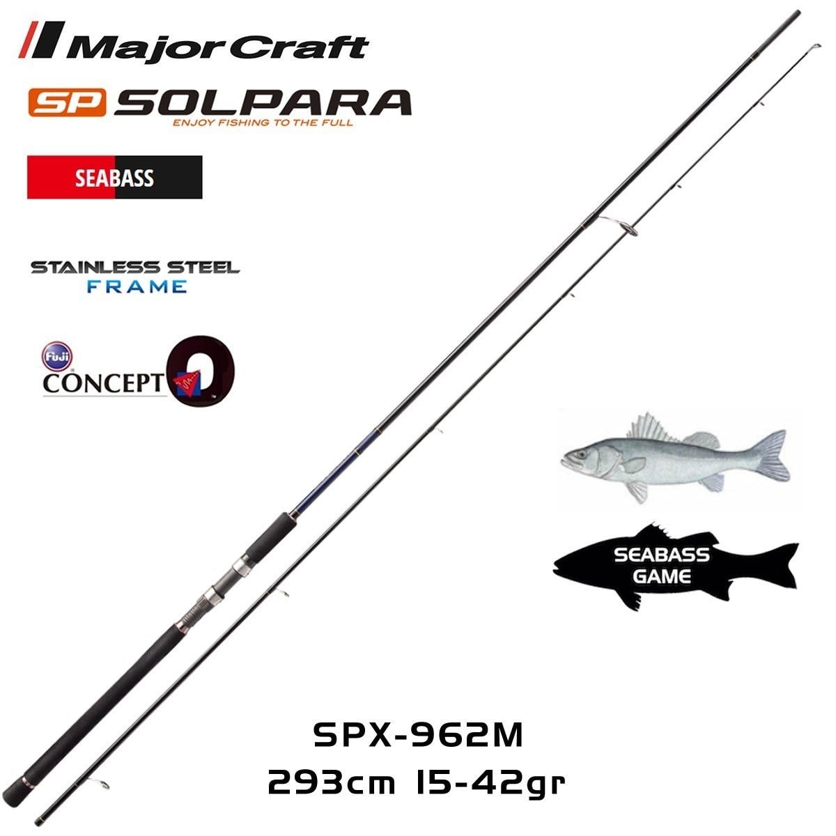  Major Craft Solpara SPX-962M Seabass 293cm 15-42gr (2P) Spin Kamış 