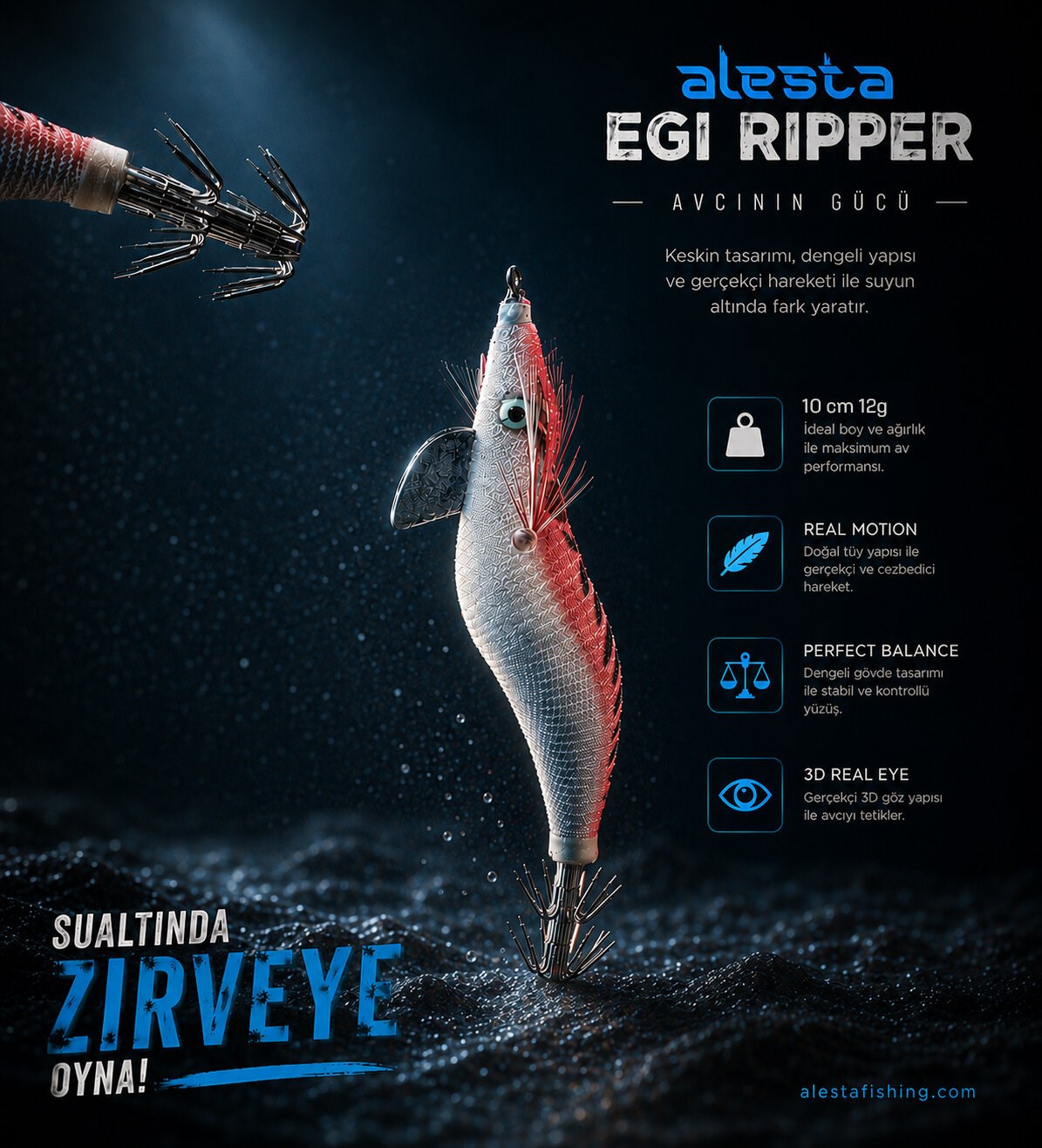 EGI RIPPER #2.5 X6752 10CM 12G KIRMIZI