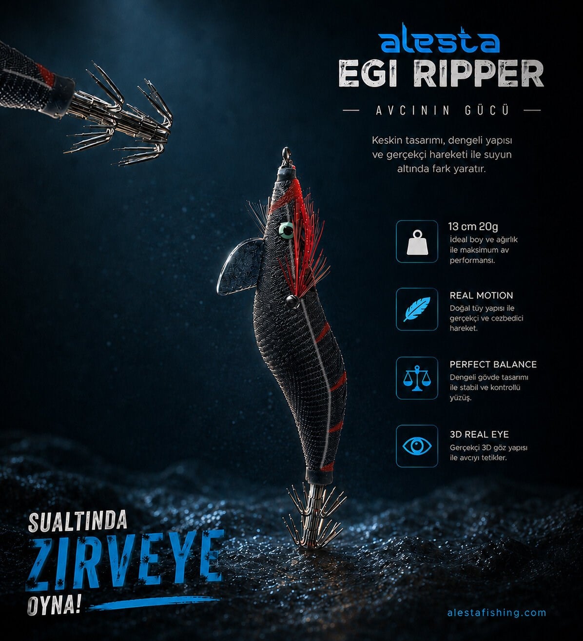 EGI RIPPER #3.5 X6754 13CM 20G SİYAH/KIRMIZI