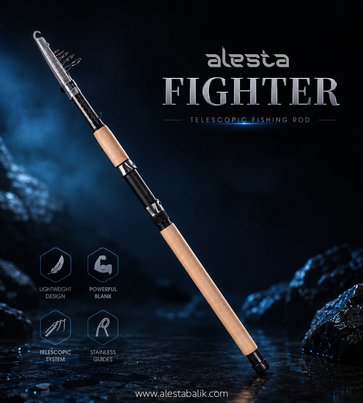 FIGHTER 100 X5000 TELE 210 CM 50-100G MIX KARBON