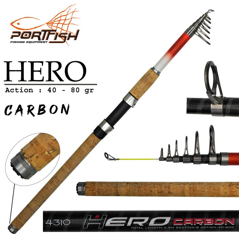 Portfish Hero Carbon Teleskopik Olta Kamışı 390 cm 40-80 gr