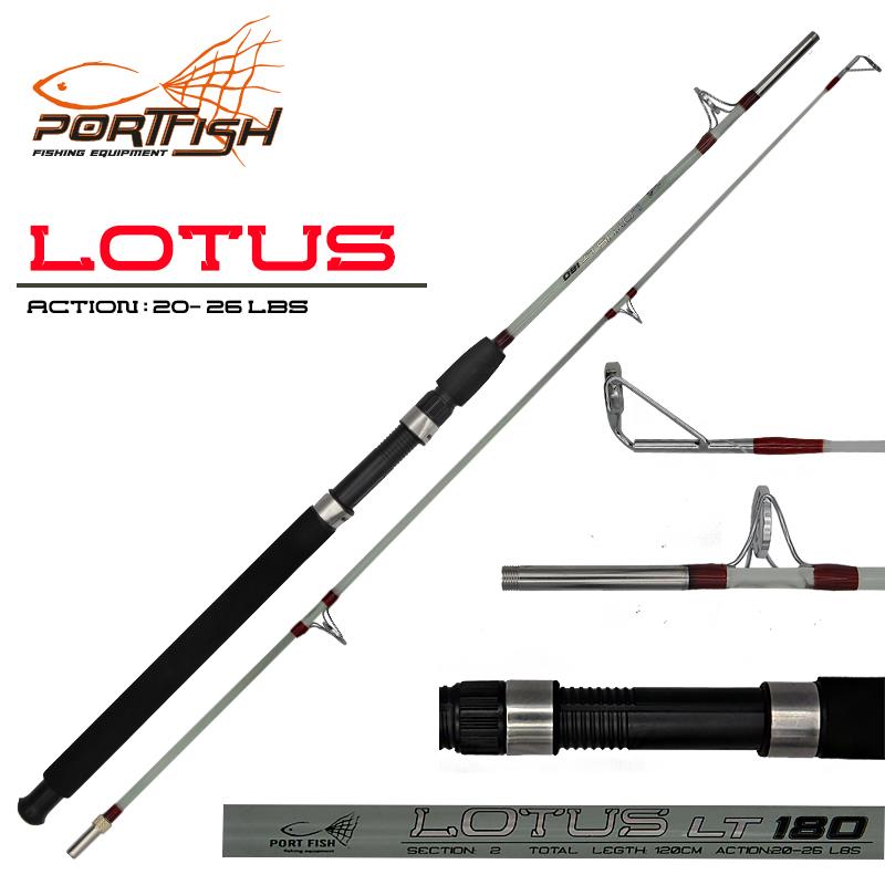 Portfish Lotus 120 cm Metal Halkalı Tekne Kamışı  20- 26 lbs