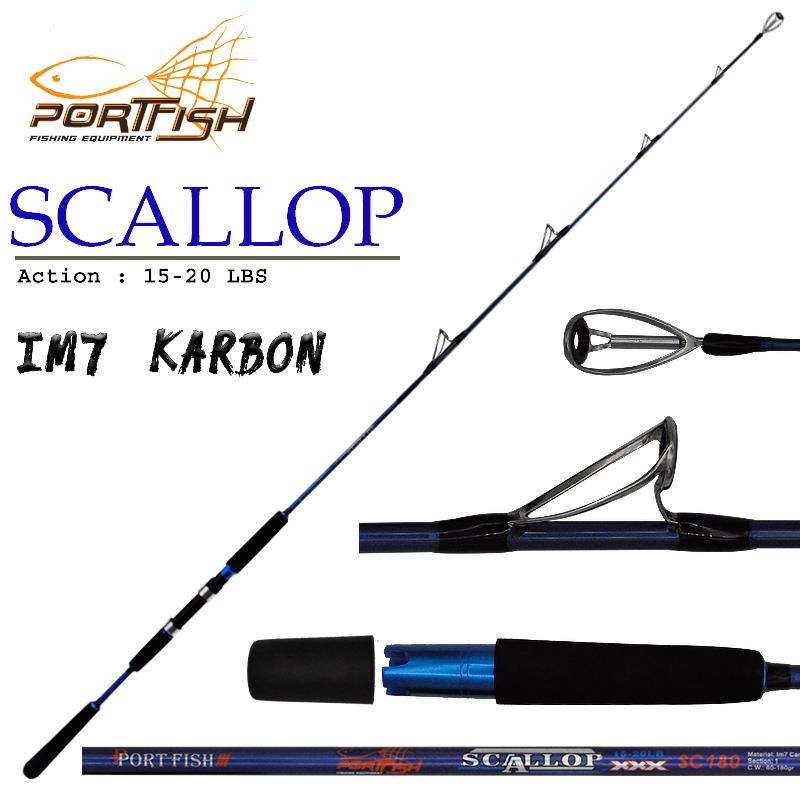 Portfish Scallop Jig Kamışı 180 cm Tek Parça 60-180 gr