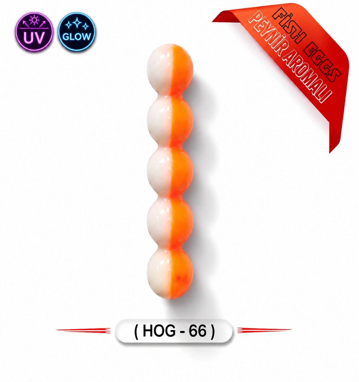 SPIINX FISH EGGS 10MM 25P CHEDDAR UV HOT ORANGE X GLOW 66
