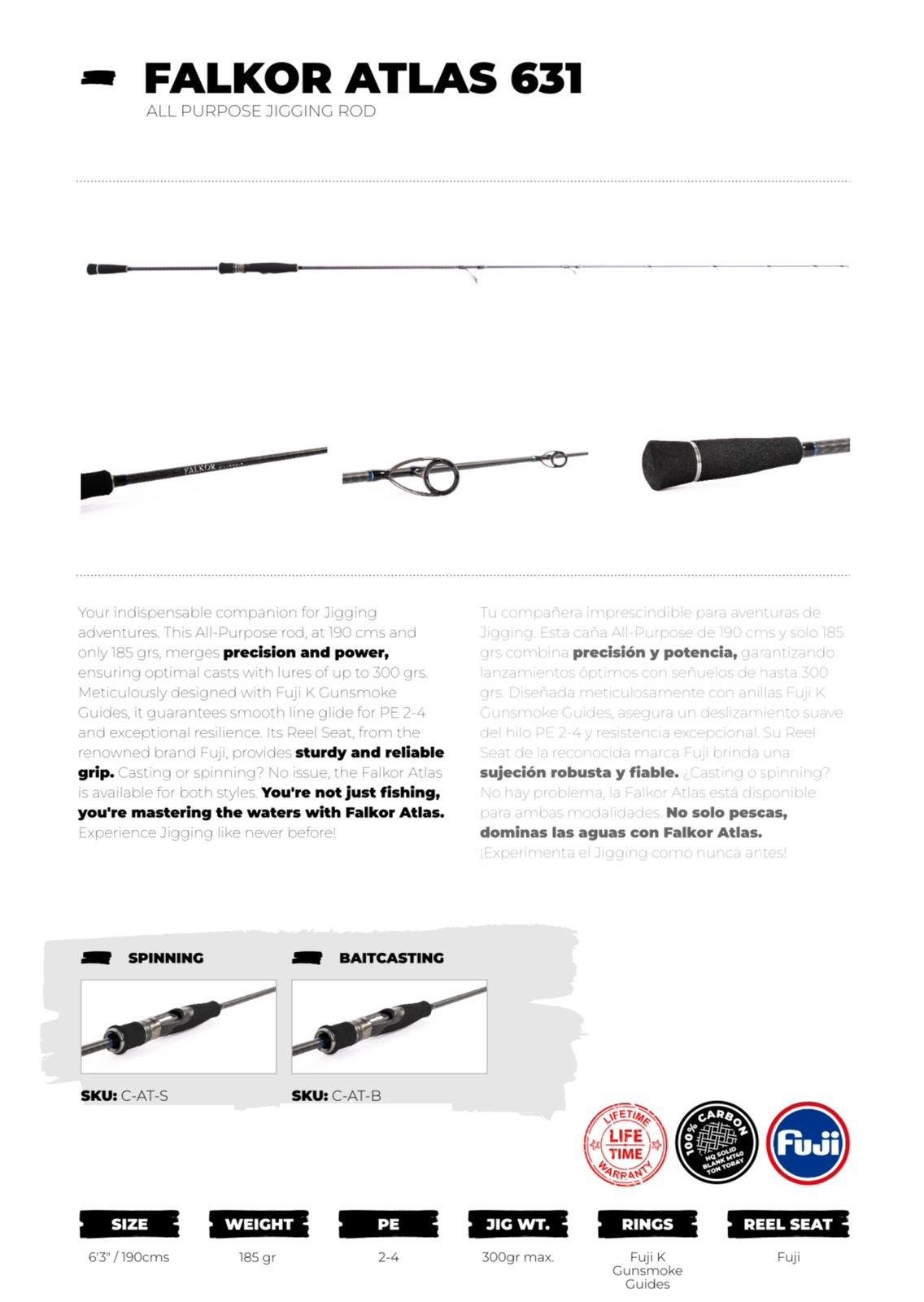 Falkor Atlas 631B SJ PE 2-4 Max 300g 1.90m Tetikli Slow Jig Kamışı