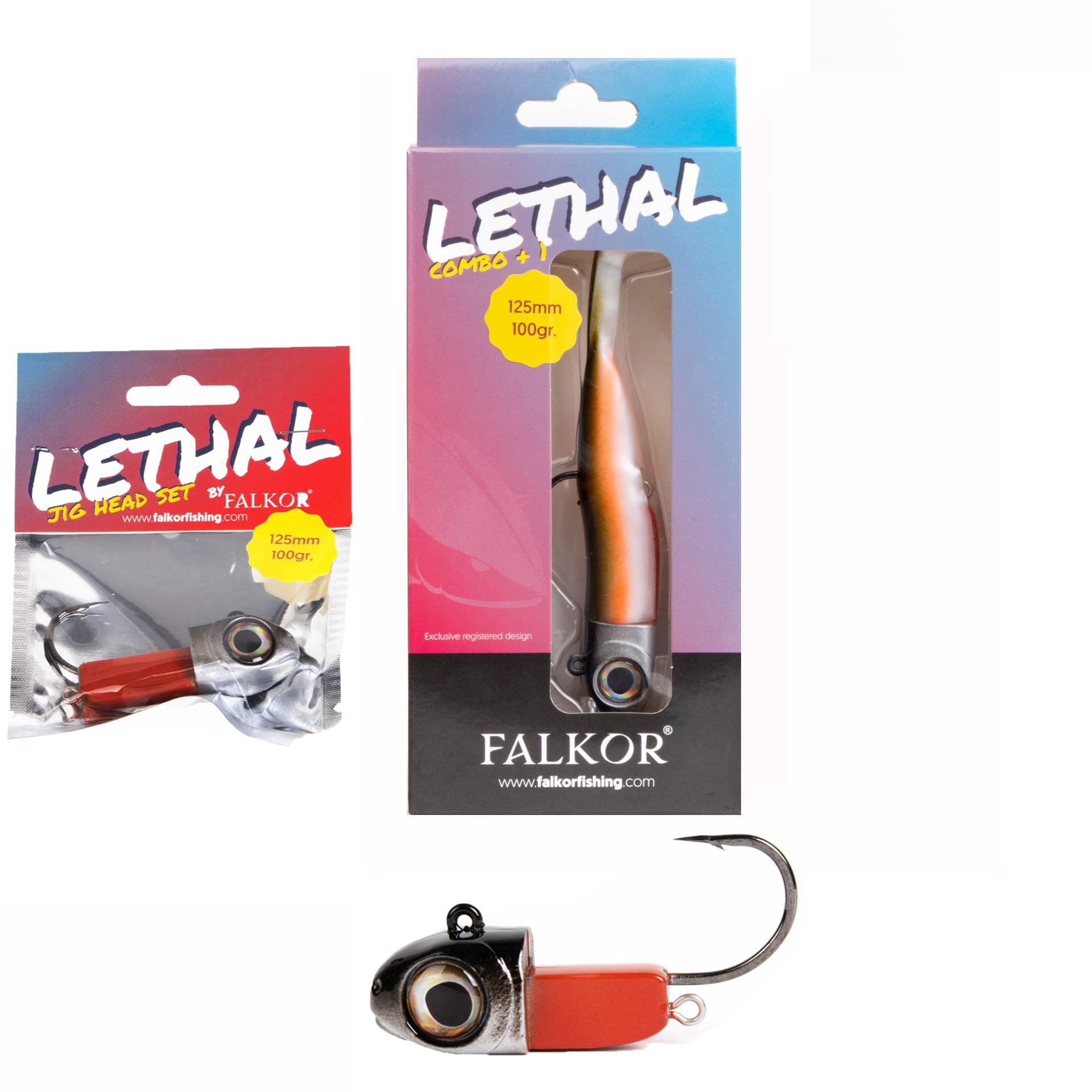 Falkor Lethal 4 Yedekli +1 100gr İğneli Jig Head Silikon Yem