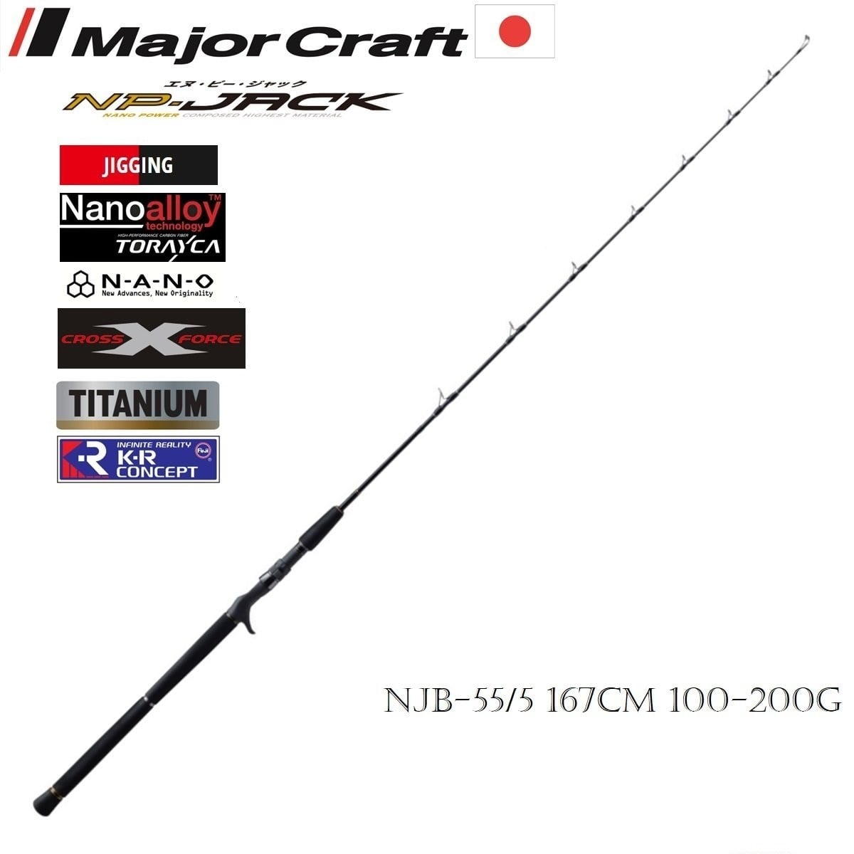 Majorcraft NP-Jack NJB-55/5 Jigging Kamış Bit Casting Model 167cm 100-200g
