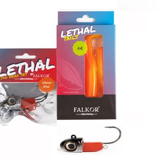  Falkor Lethal 4 Yedekli +1 80gr İğneli Jig Head Silikon Yem 