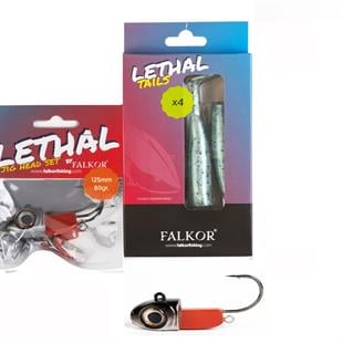  Falkor Lethal 4 Yedekli +1 80gr İğneli Jig Head Silikon Yem 