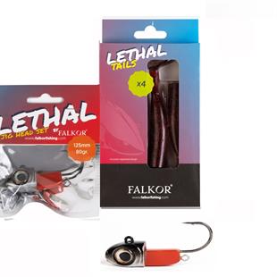  Falkor Lethal 4 Yedekli +1 80gr İğneli Jig Head Silikon Yem 