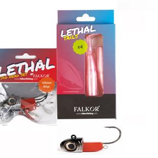  Falkor Lethal 4 Yedekli +1 80gr İğneli Jig Head Silikon Yem 