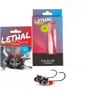  Falkor Lethal 4 Yedekli +2 Kafalı 60gr İğneli Jig Head Silikon Yem 