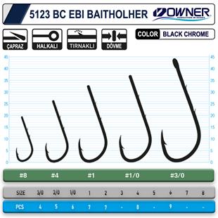 Owner 5123 Ebi Baitholder Black Chrome İğne
