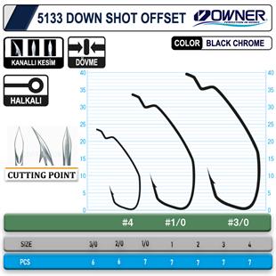 Owner 5133 Down Shot Offset Black Chrome İğne