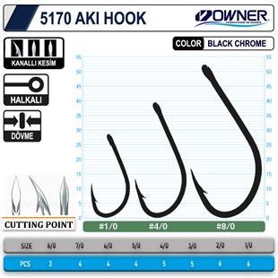 Owner 5170 Aki Hook Black Chrome İğne