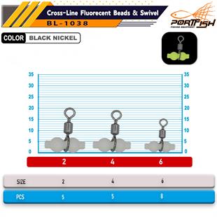 Portfish BL-1038 Üçlü Fosforlu Gezer Fırdöndü Gross 144 Ad