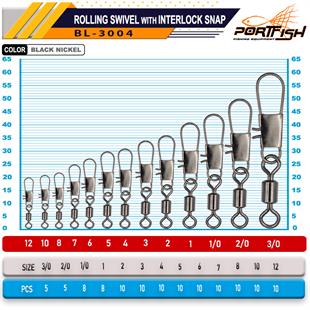 Portfish BL-3004  Bilyalı Fırdöndülü Klips