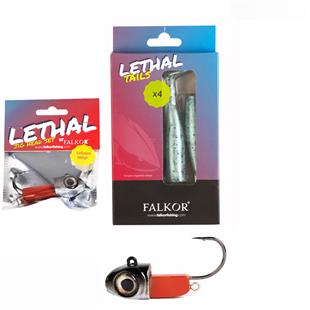 Falkor Lethal 4 Yedekli +1 100gr İğneli Jig Head Silikon Yem