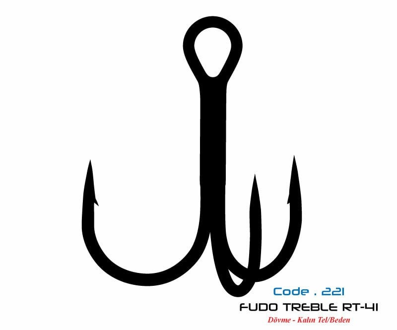 2211 FUDO TREBLE RT-41 #8 BLACK NIKEL 7P
