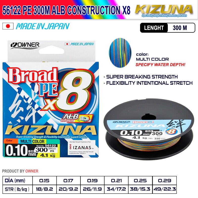 Owner Kizuna 56122 300m x8 Multi Color Japon İp Misina