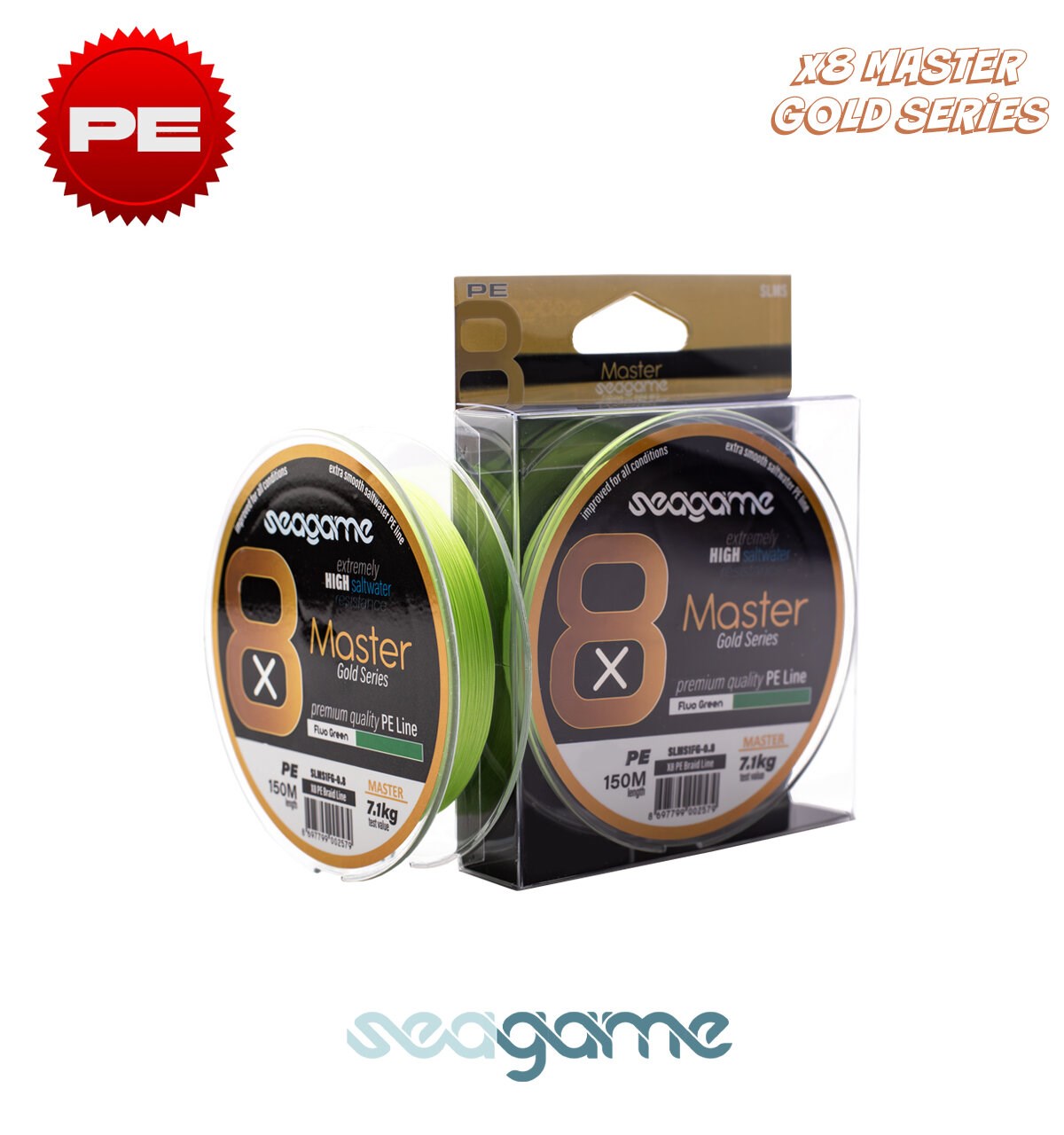 SEAGAME MASTER X8 PE 150M #0.20 FLUO GREEN