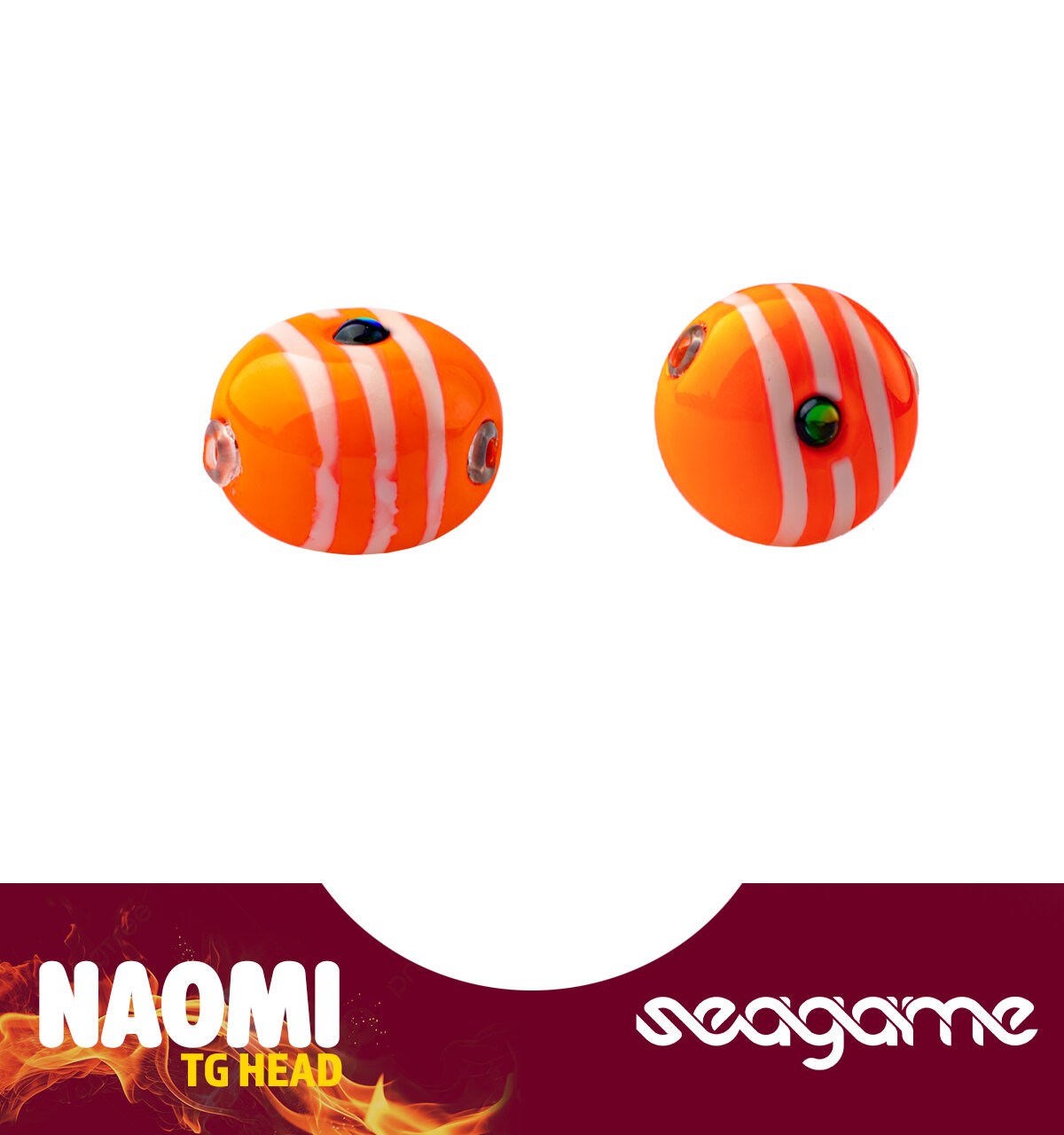 SEAGAME NAOMI TG HEAD 60G #219 ORANGE STRIPE WHITE