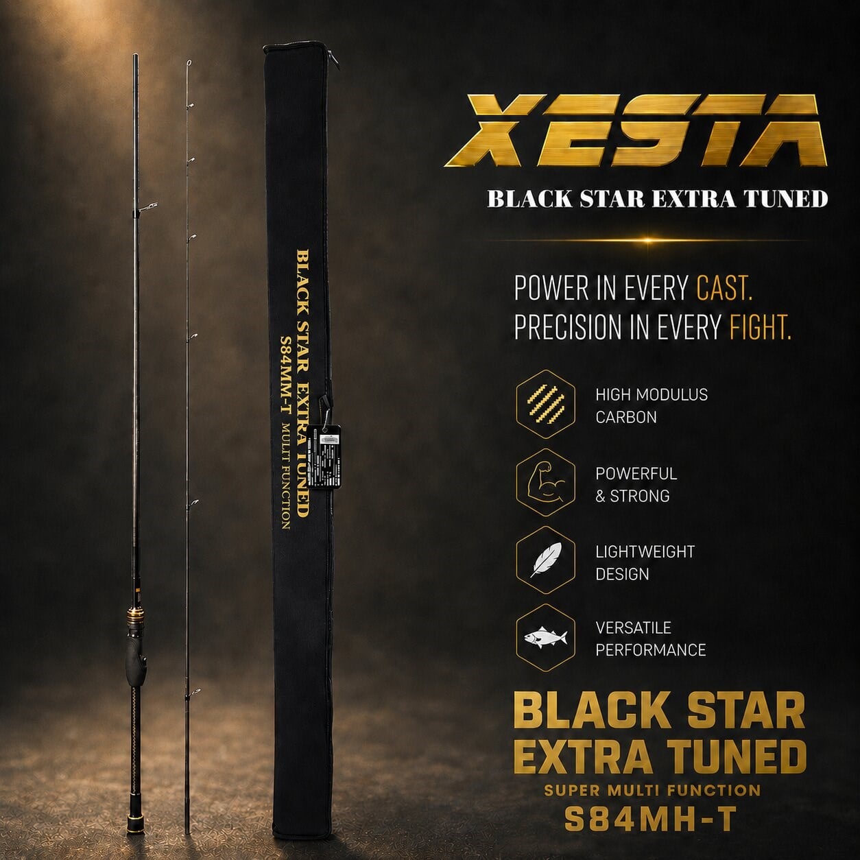XESTA BLACKSTAR EXTRA TUNED S84MH-T KAMIŞ 2.55M 1.5-18G 2P