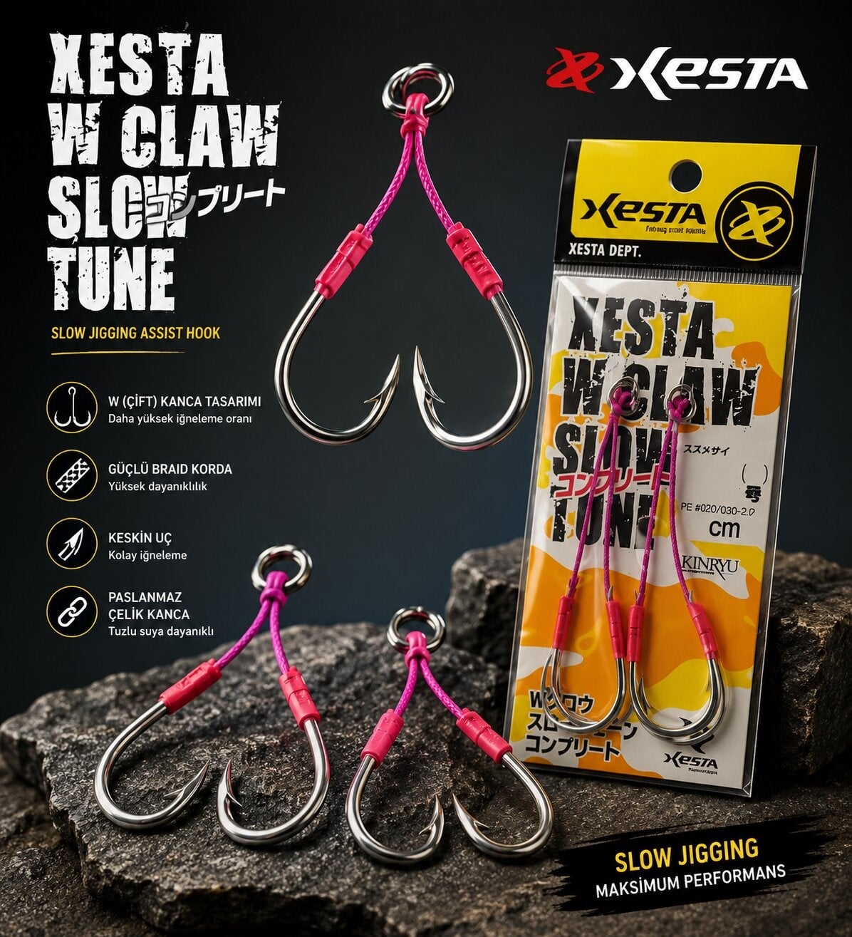 XESTA W CLAW SLOW TUNE DOUBLE ASSIST LL 2 CM #17 2P