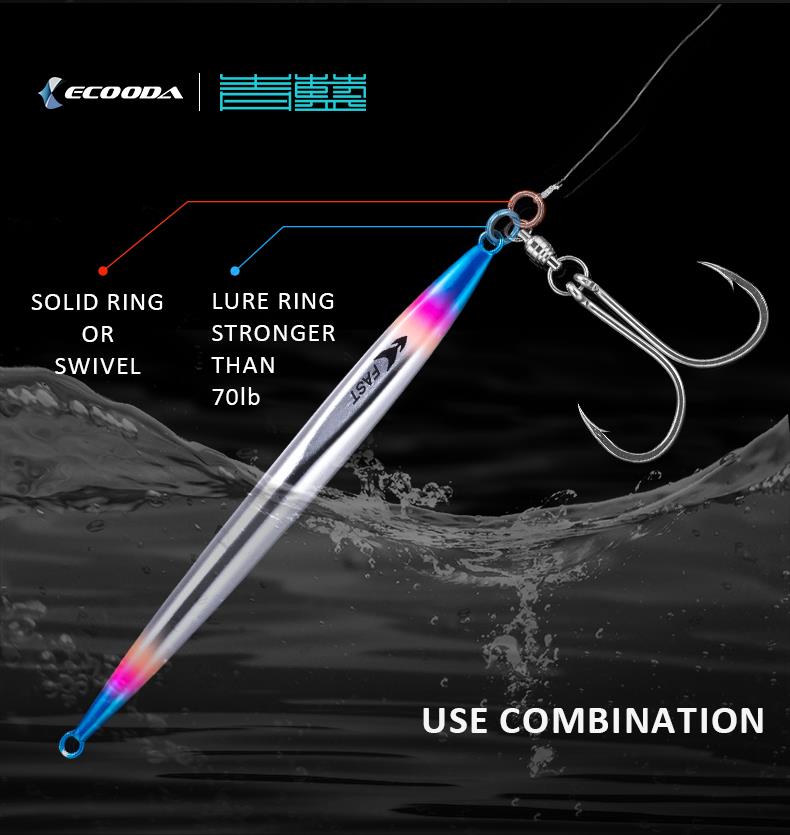 Ecooda Cyan Blue Chain Hook Spanish Mackerel #7/0