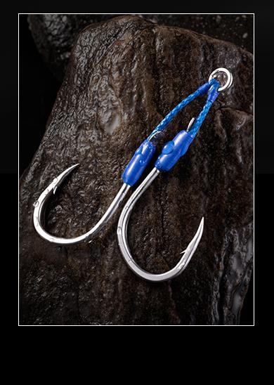 Ecooda Cyan Blue Speed Jigging Hooks Sawara #1/0