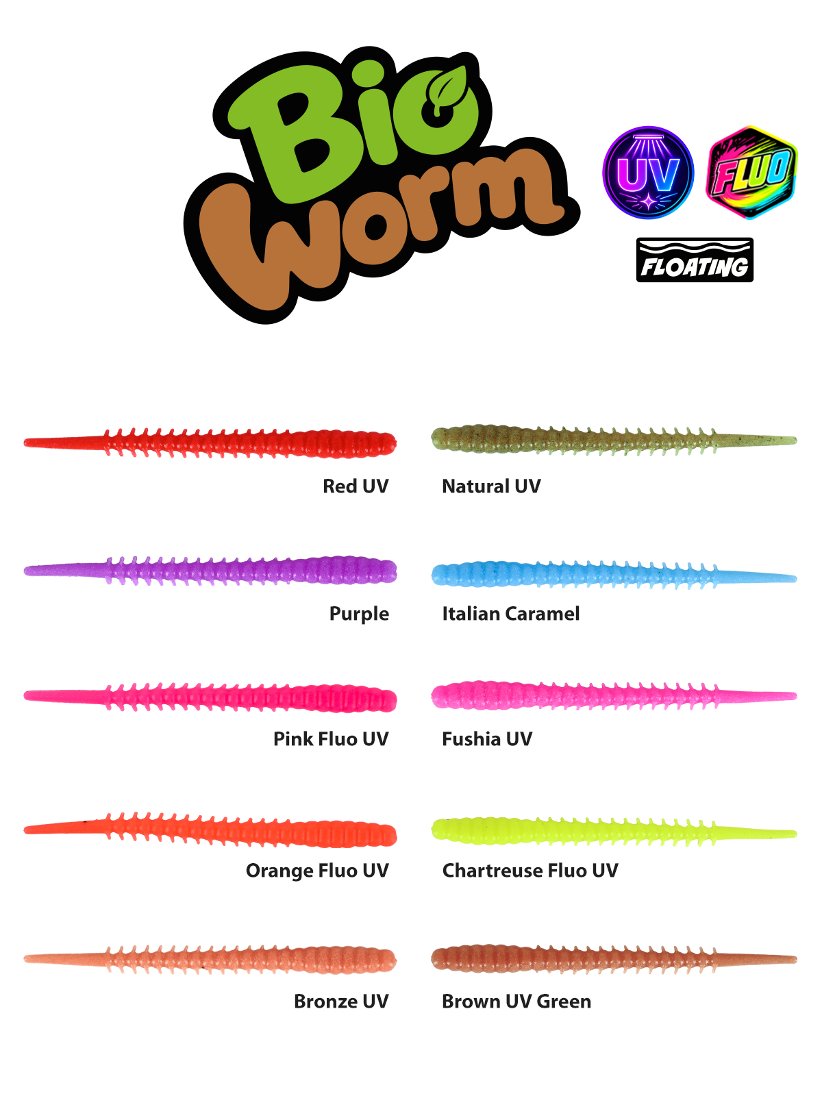 Fujin Bio Worm 6cm Floating Pink Fluo UV