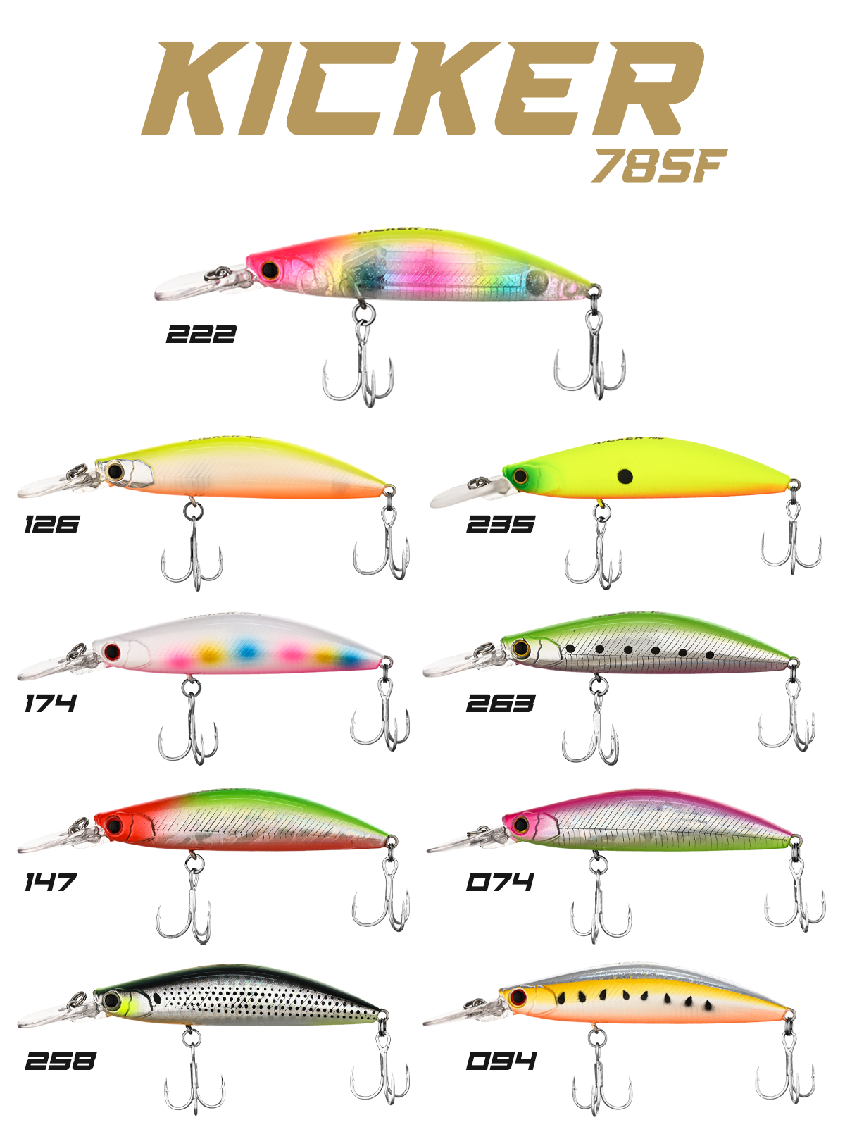 Fujin Kicker SF 78mm 10.6gr #126 Chart Back Pearl