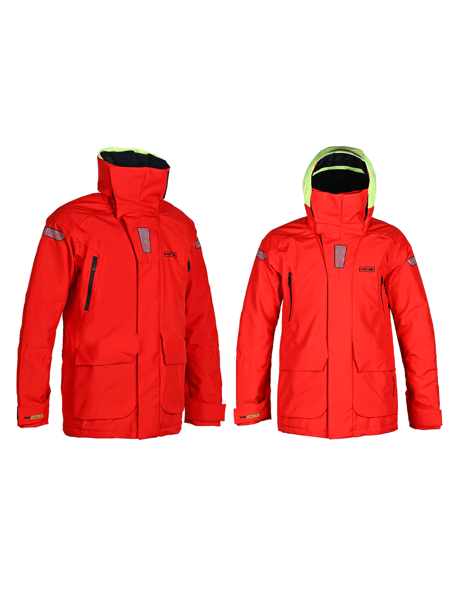 Fujin Pro Angler Off Shore Bibs Red Navy #Small