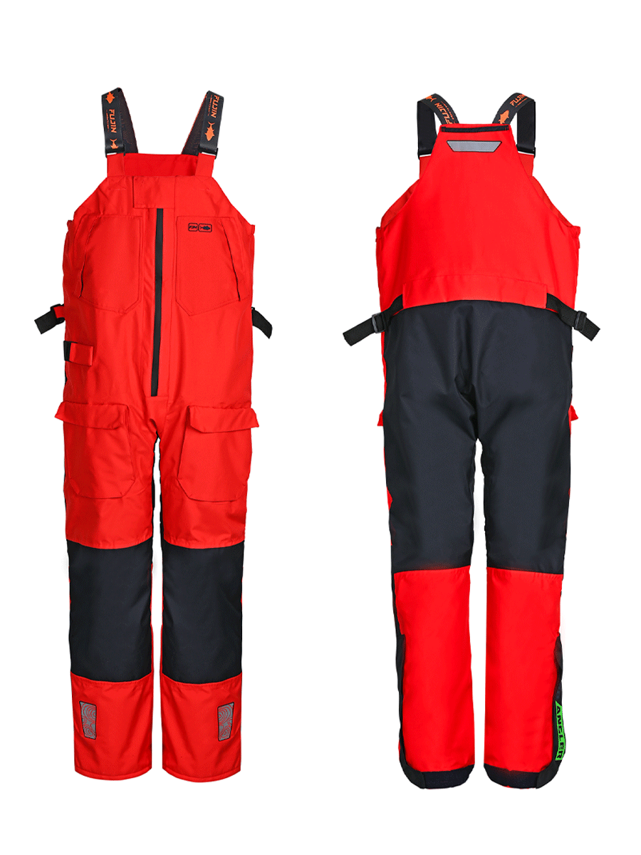 Fujin Pro Angler Off Shore Bibs Red Navy #Small