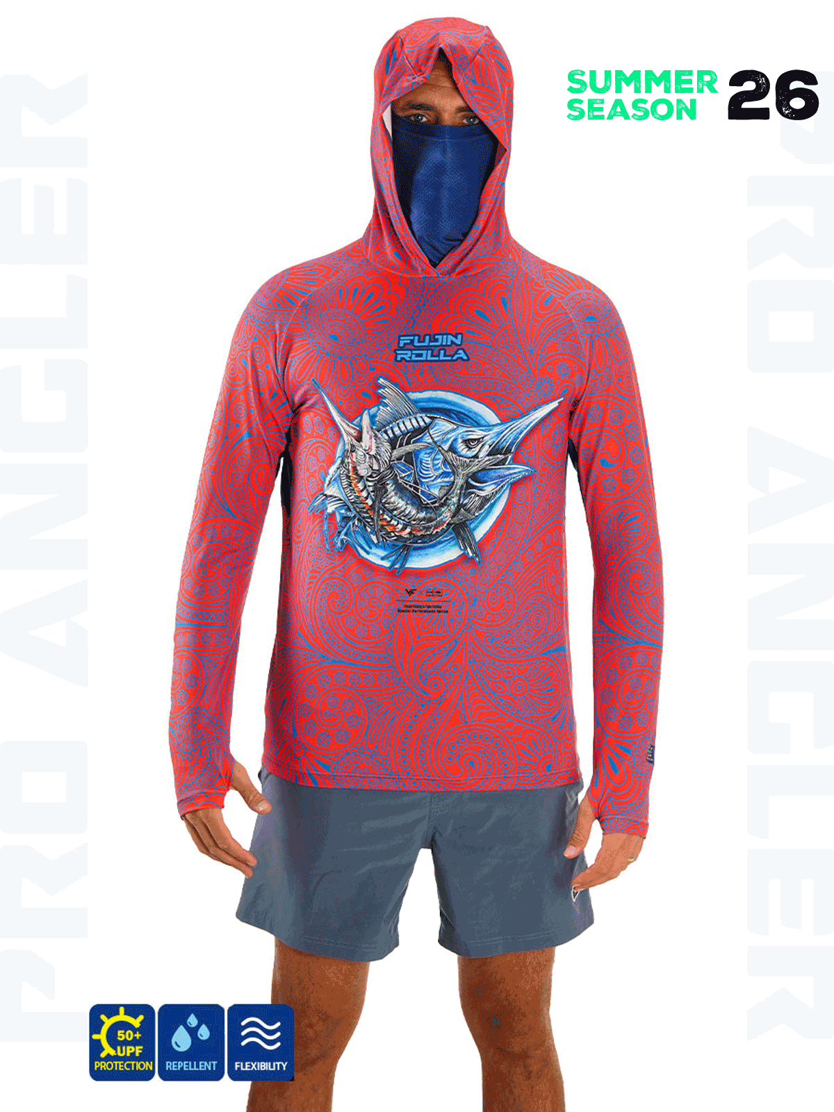 Fujin Rolla S26 Buff&Hoodie Swordfish Red #S