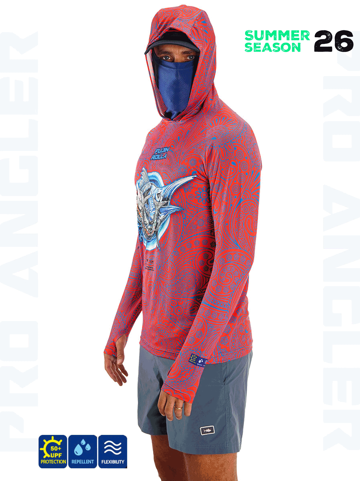 Fujin Rolla S26 Buff&Hoodie Swordfish Red #S