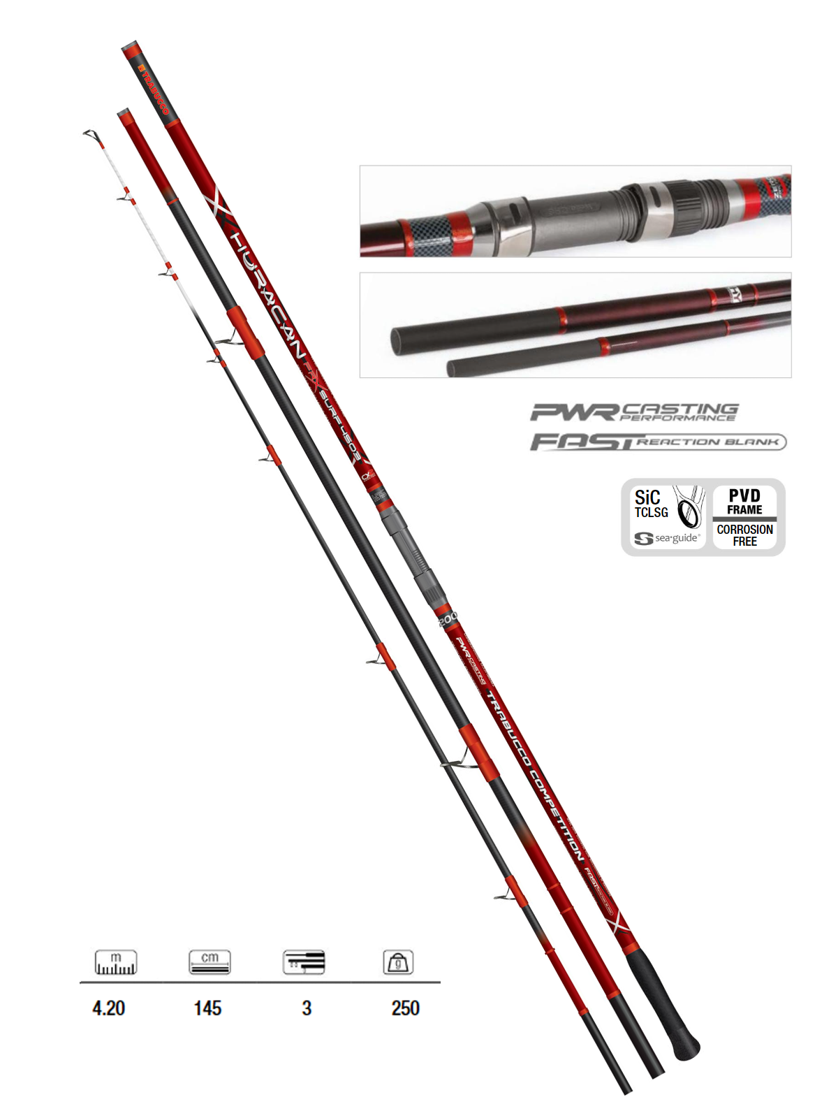 Trabucco Huracan FRX Surf 420cm 250gr Surf Rod