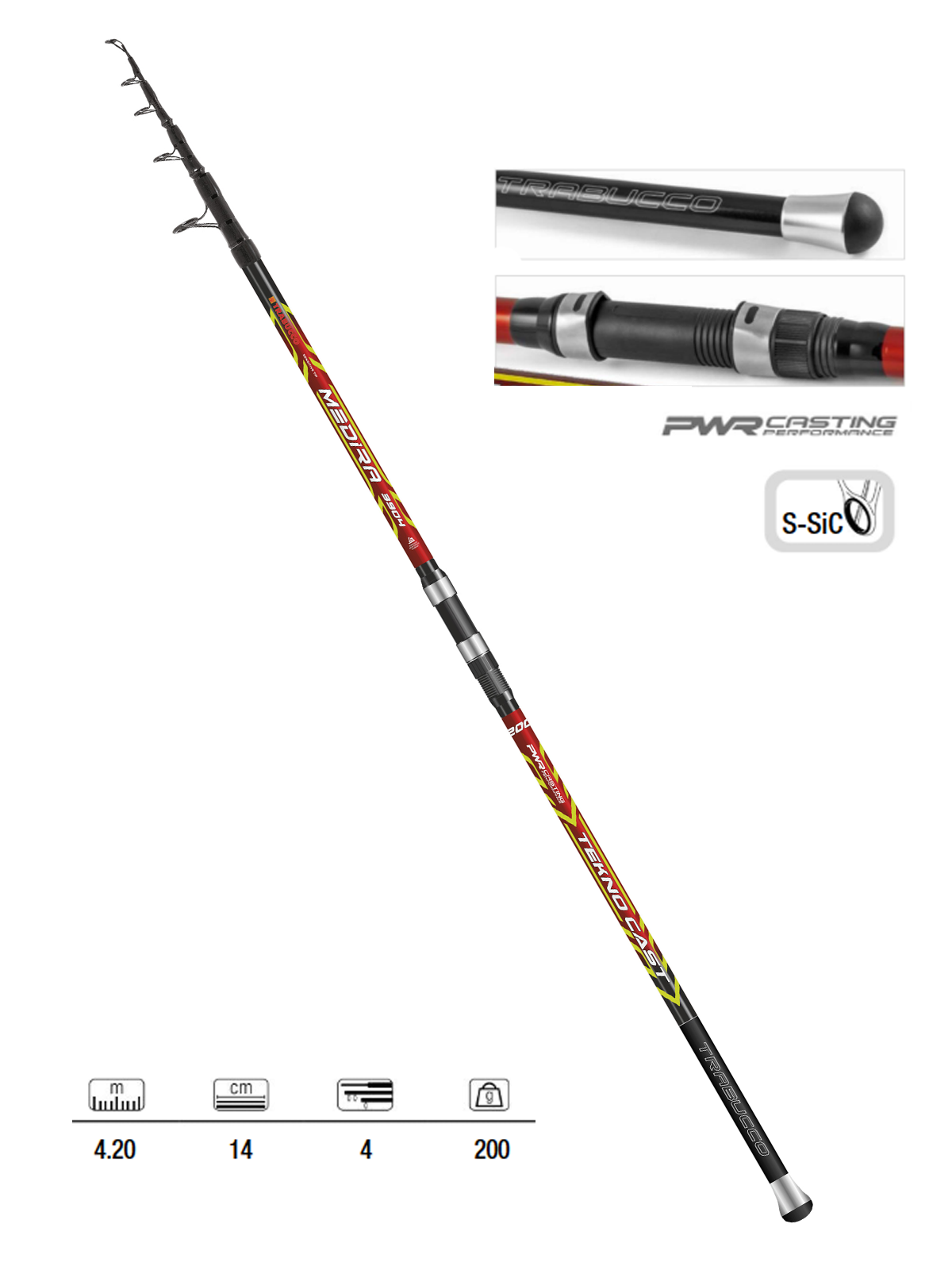 Trabucco Medira Tekno Cast Surf 420cm 200gr Rod