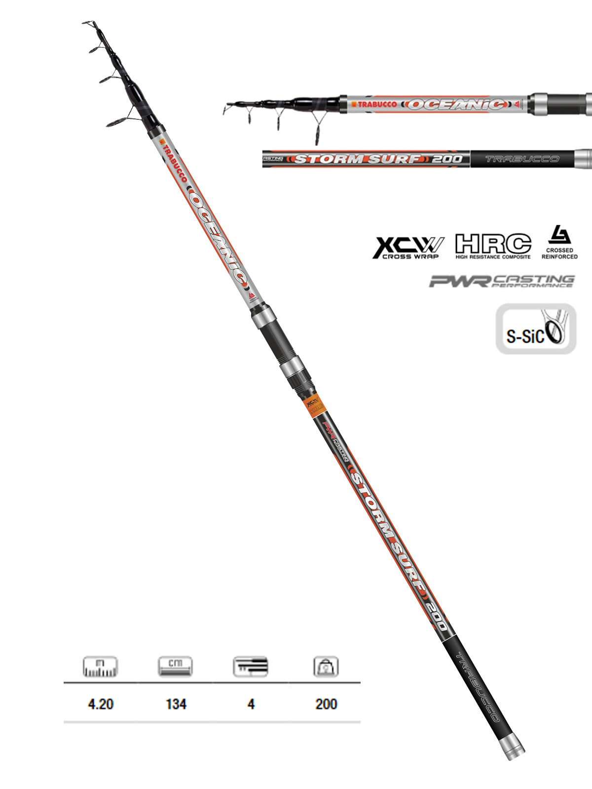 Trabucco Oceanic Storm Surf 420cm 200gr Rod