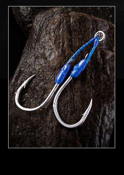 Ecooda Cyan Blue Speed Jigging Hooks Sawara #1/0