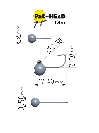 Fujin Pac-Head #10 0.4gr Aji Game Jighead