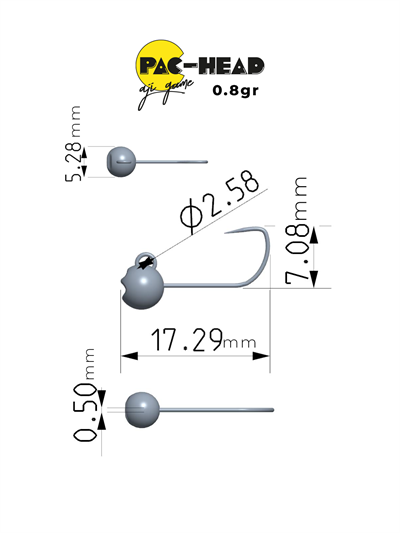 Fujin Pac-Head #10 0.4gr Aji Game Jighead