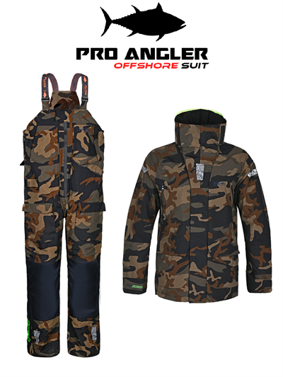 Fujin Pro Angler Off Shore Bibs Camo Navy #Small